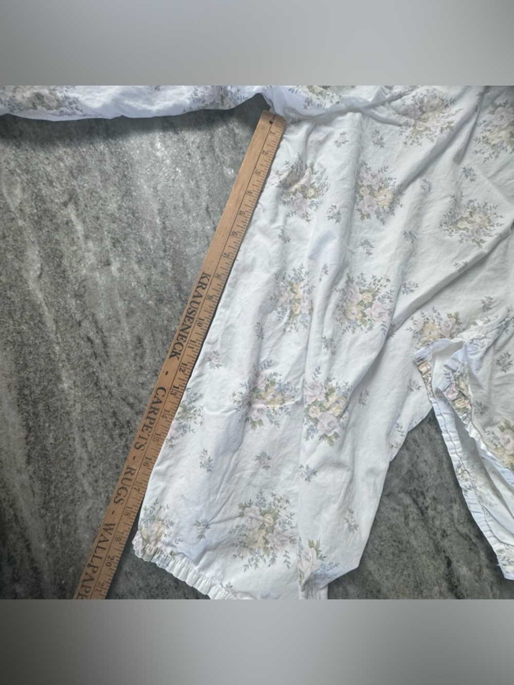 Vintage Loungerie Floral Pajama Set M/L Made in USA Cottagecore Button (I1) - Picture 9 of 12